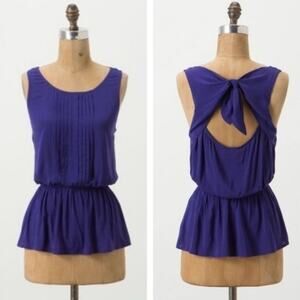 Vanessa Virginia Tie Back Peplum Sleeveless Top Size 0